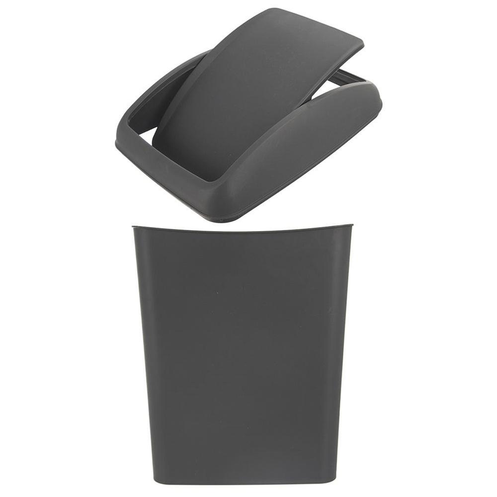 Dark Gray Swing Lid Waste Bin 10L