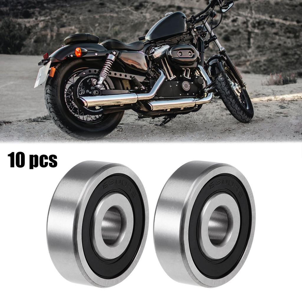 Motoforti 6300-2RS Deep Groove Ball Bearings Z2 10mm x 35mm x 11mm Double Shielded Carbon Steel