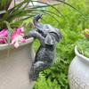 1Pc Resin Silver Elephant Hanging Flower Pot Hanger Decoration, Garden Art Decoration, Flower Pot Small Statue Garden Decoration