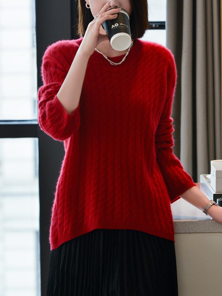 Женский кашемировый свитер Qinghe кашемир 30% кашемир 70% шерсть осенне-зимний кашемировый пуловер мягкий и теплый