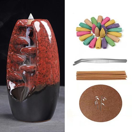 Курильница с обратным потоком и 10 конусами Креативный освежитель воздуха Водопад Благовония Конус