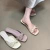 Нежный бант с крутыми шлепанцами женская летняя одежда с открытыми пальцами с юбками темпераментные сандалии