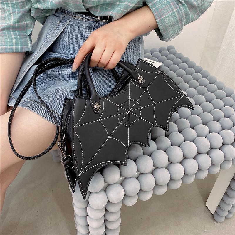 Fashion Creative Spoof Fun Halloween Personality Bat Messenger Bag Ladies Pu Leather Handbag