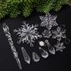 Transparent Christmas Snowflakes Clear Simulation Icicle Pendants  Festive Holiday