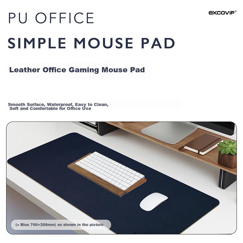 70X30 Large Mouse Pad Desk Mat Waterproof Leather Desk Pad Computer Mat Keyboard Leather Desk Cover Mat Double-Sided Pad Blue And Yellow 5953