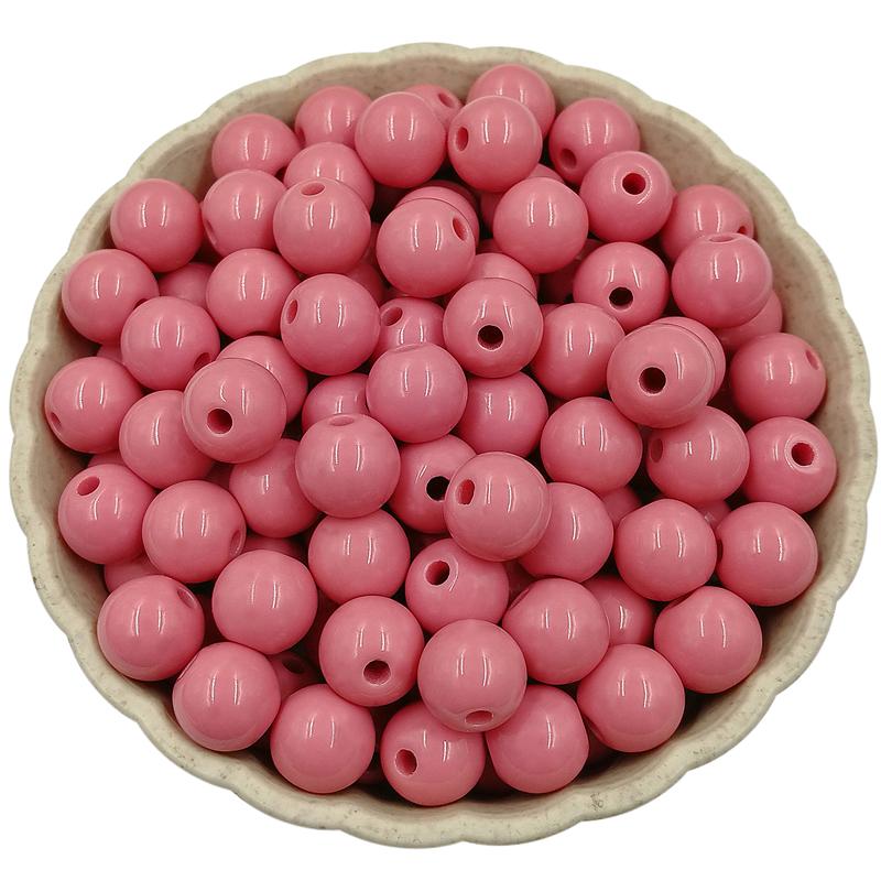 Товары для вечеринок для изготовления украшений Круглые свободные бусины своими руками Однотонные 50 шт. Многоцветные 10 мм Непрозрачные