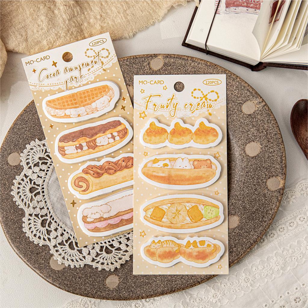 JIAMEI 120pcs Cream Bakery Series Kawaii Food Desserts Message Convenience Sticker DIY Diary Scrapbook Cute Student Stationery