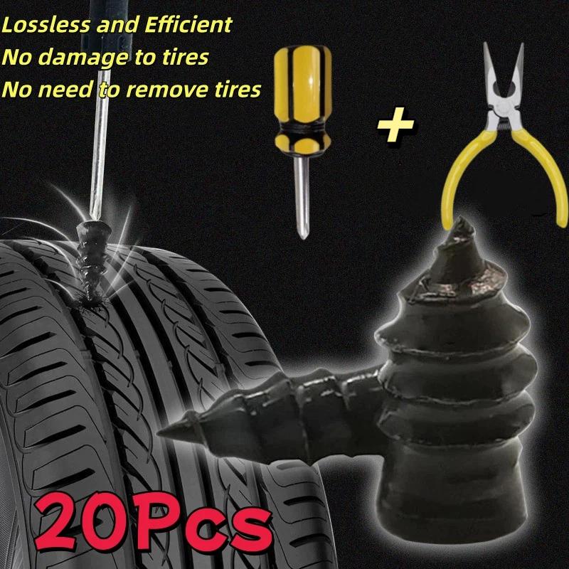 Metal Puncture Repair Kit 20Pcs Screw and Nail Tool for Vacuum Tires Quick Fix Universal Fit