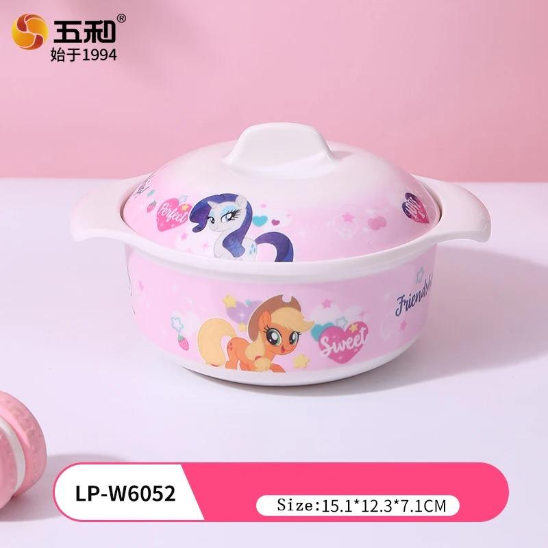 Детская посуда My Little Pony Мультяшная Пищевая тарелка для ужина Чашка Термостойкая миска с двумя ручками Посуда на тему Аниме