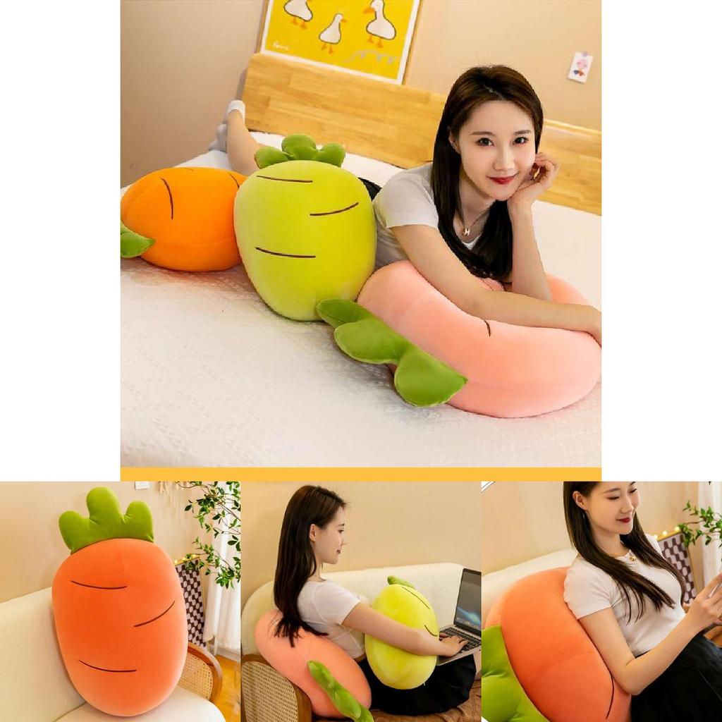 Cute Carrot Plushie Vegetable Soft Stuffed Cartoon Toy Fluffy Pillow Pink/orange/yellow/red 28/40/60/80cm
