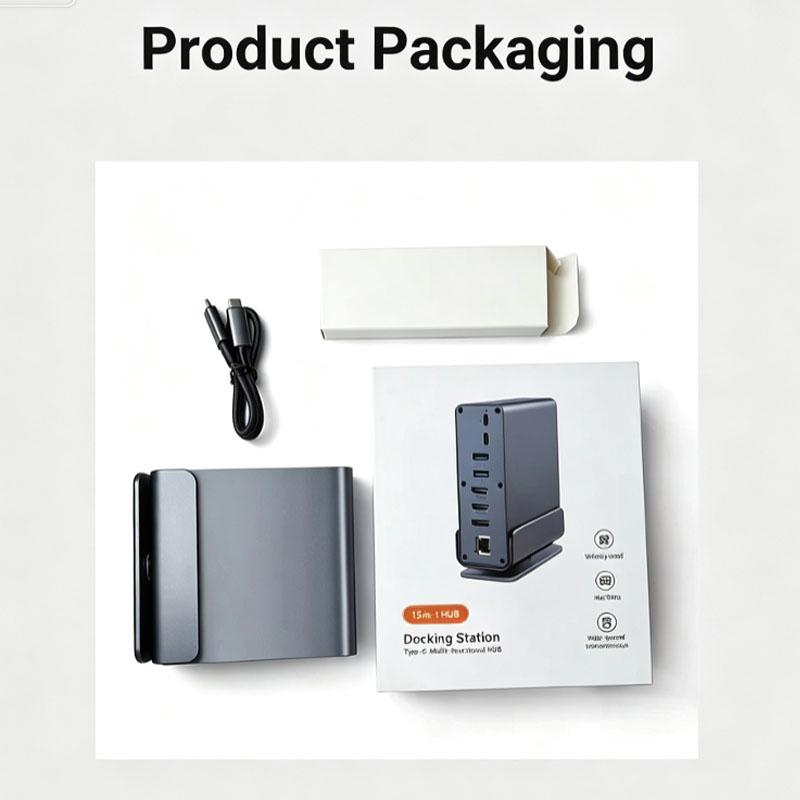 KEBIDU 15-in-1 USB-C Docking Station,Triple 4K Display,100W PD Charging,Gigabit Ethernet,360° Rotatable Detachable Stand USB HUB for Laptop MacBook