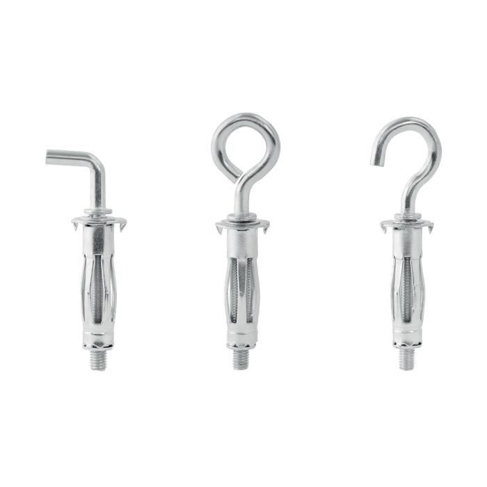 Chevilles à Expansion - RAPID - Métal pour Cloison Plâtre 6-16mm - Lot 12 Vis Crochet Mural - Charge Max 40 kg - (5001557)