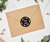 Darling Souvenir 45 Pcs Floral Wreath Black Round Save The Date Stickers Envelope Seals-1.6