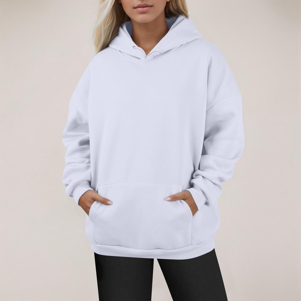 Женские модные повседневные универсальные повседневные толстовки с круглым вырезом, однотонные топы с длинными рукавами