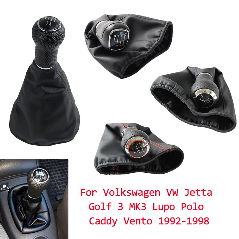 For Volkswagen VW Jetta Golf 3 MK3 Lupo Polo Caddy Vento 1992-1998 Car Hand Speed Head Gear Shift Knob Leather Gaiter Boot Cover