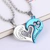 Unique Carved Design Fashion Friends Jewelry Gift Love Couple Necklace Necklace Heart -Shaped Pendant Pendant