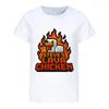 2025 T-shirts for Girls Summer Short Sleeve Clothes Kids Cartoon Tshirt Steves Lava Chicken Costume Children's Clothing Short Sleeve