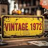 2D Flat - 1pc Vintage 1972 Metal Sign - 6x12 Inch Aluminum Wall Art with Distressed Yellow & Red Design, Perfect for Home, Bar
