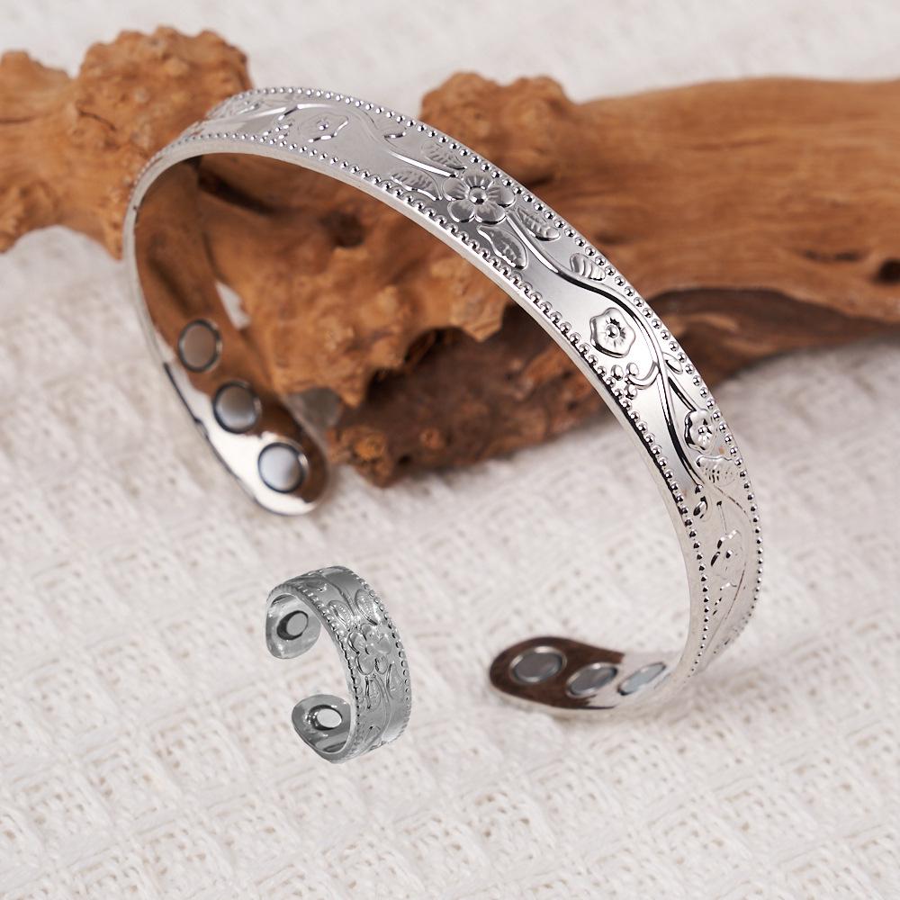 Винтажный браслет и кольцо из красной меди с магнитами для мужчин и женщин