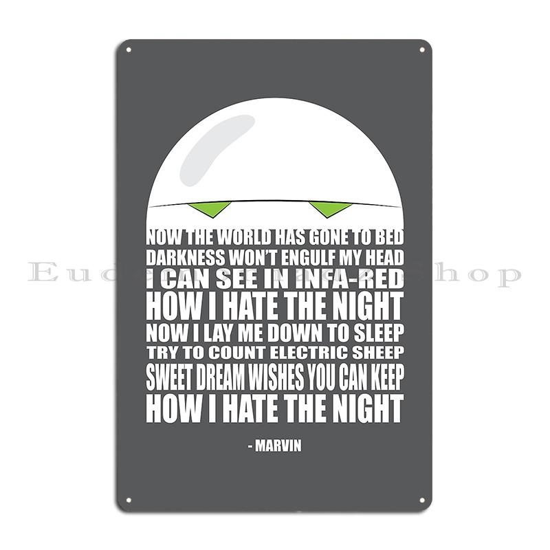 Good Grief DON'T PANIC Marvin Cute Hitchhikers Guide To the Galaxy and the Life Droid Project Metal Printing Tin Sign Poster