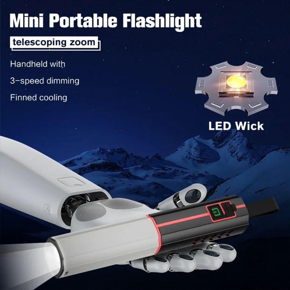 Super Bright LED Flashlights Long-Range Telescopic Zoom Flashlight  Outdoor Camping