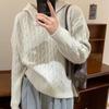 Navava Casual Cable Knit Long Sleeve Hooded Sweater Nk2419