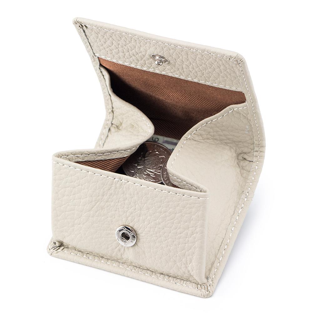 Компактный женский кошелек для монет из натуральной кожи - Мини-кошелек из японской коровьей кожи с застежкой-кнопкой