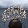 1pc Fashion Celestial Sparkly Hair Crown Stars Crystals Intricate Circular Filigree Design Perfect Bridal Looks Royal Elegance