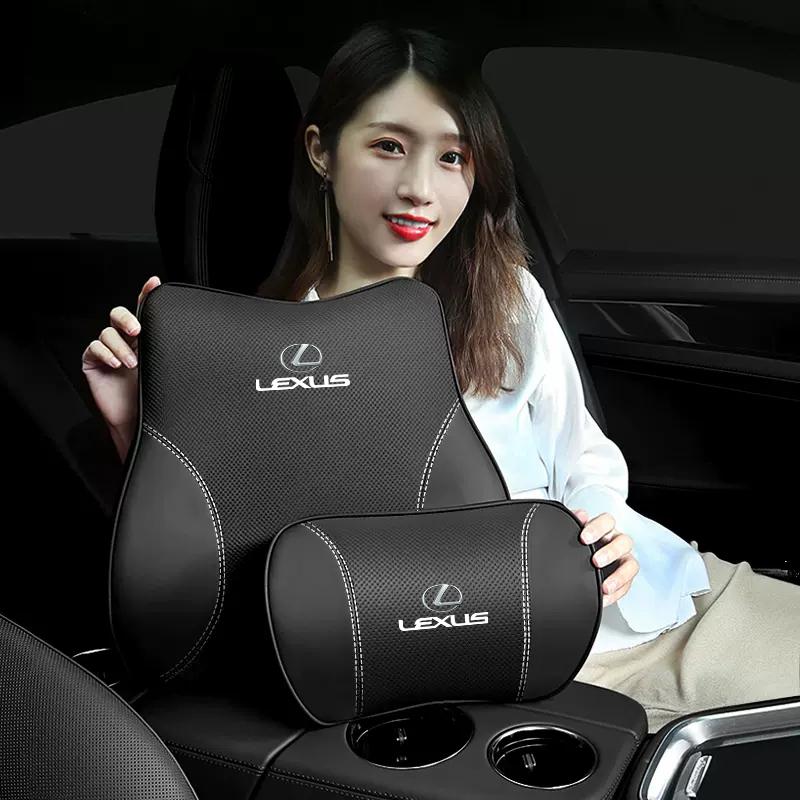 DJSZ3 High-end Leather Car Headrest Waist Pillow Accessories For Lexus F SPORT ES RX NX LS UX LM LX GX LC RZ IS CT GS RC HS SC TX LBX