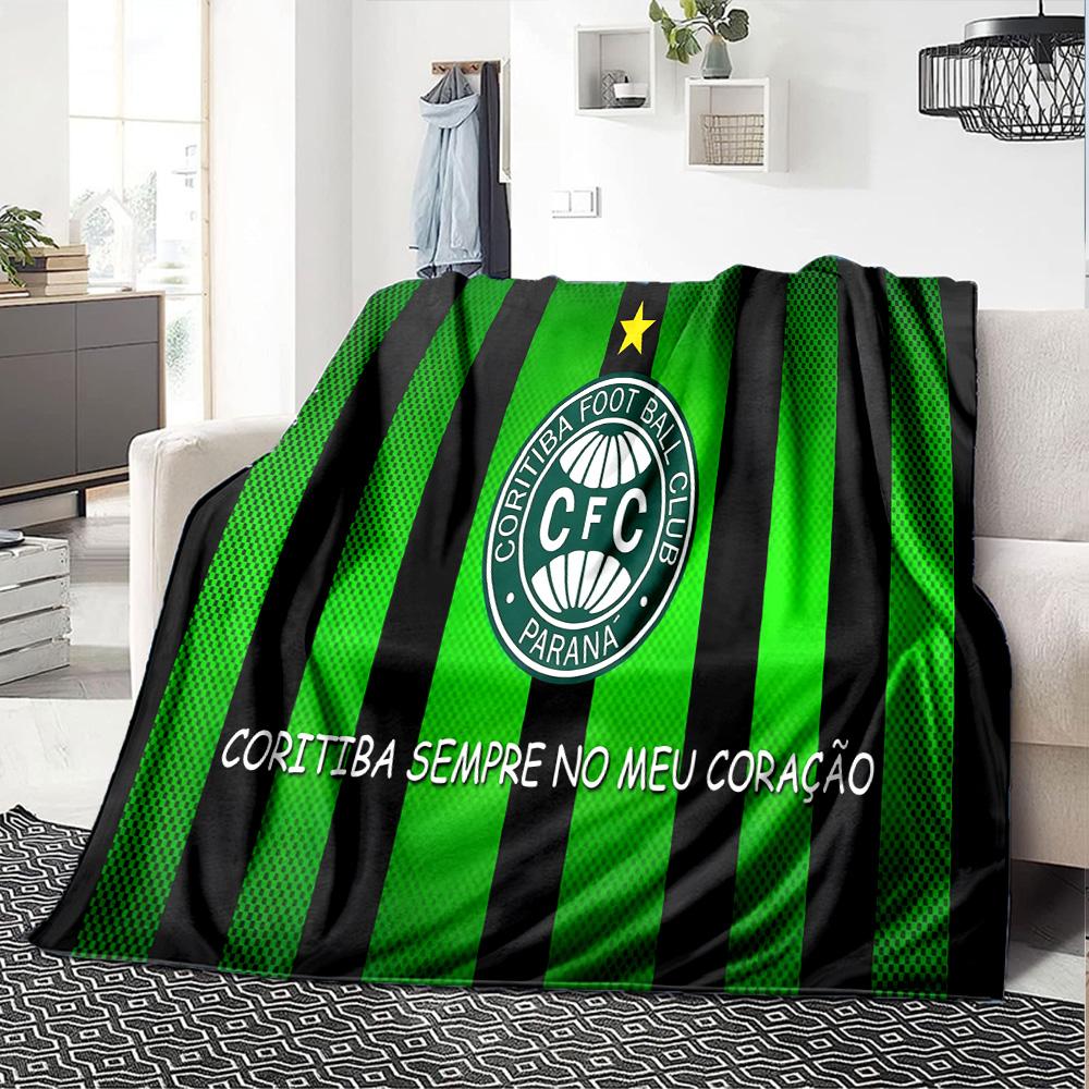 Coritiba Football Club Return Flannel Blanket, Soft Polyester, Modern Design, All-Season for Camping, Travel, Gifts for holidays or birthdays