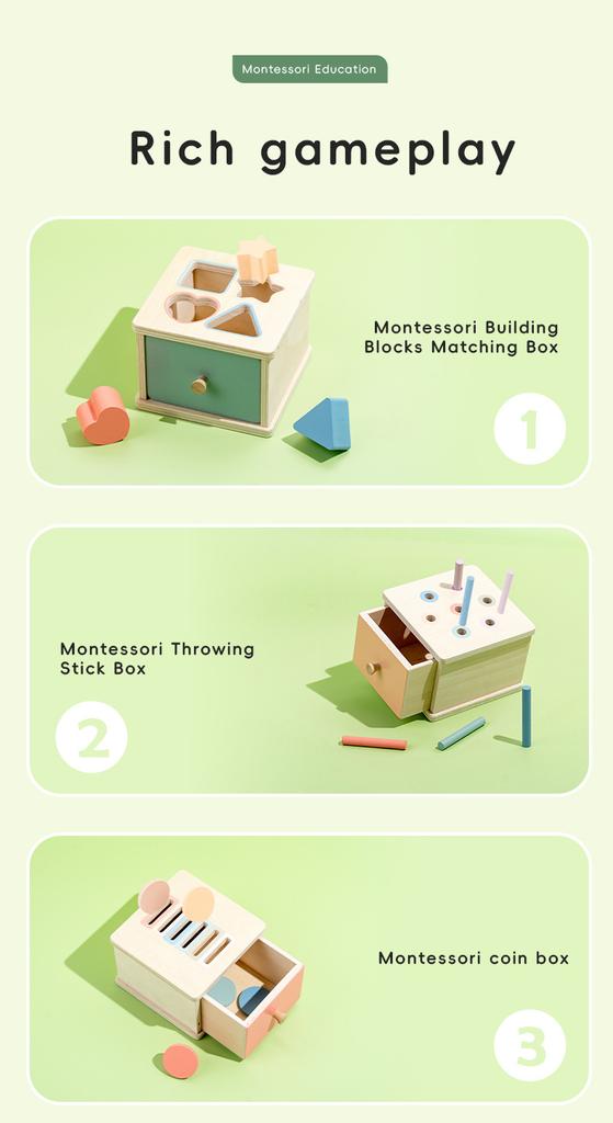 CE Montessori coin box baby fine movement color classification shape CPC teaching aids early education educational toys