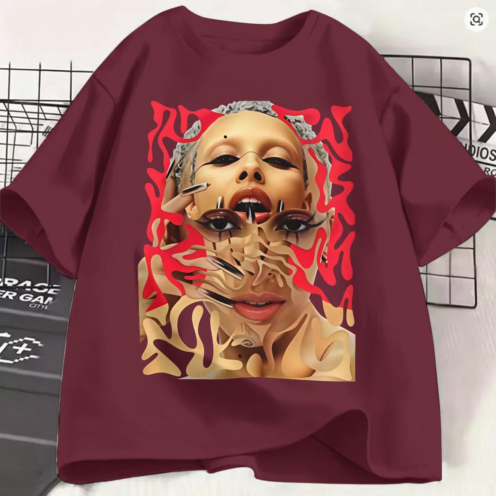 Оверсайз футболка Летняя Певица Doja Cat Модные футболки 100% Хлопок Футболка для Унисекс Y2k Классическая Большого Размера Короткий Рукав