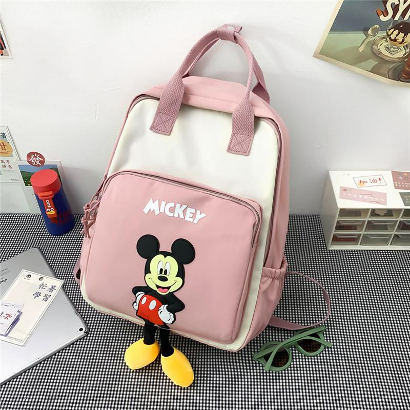 Disney Mickey Design Color Blocked Children Backpack For Kindergarten And Elementary Kids