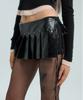 Uah Leather Layered Skirt (Black)