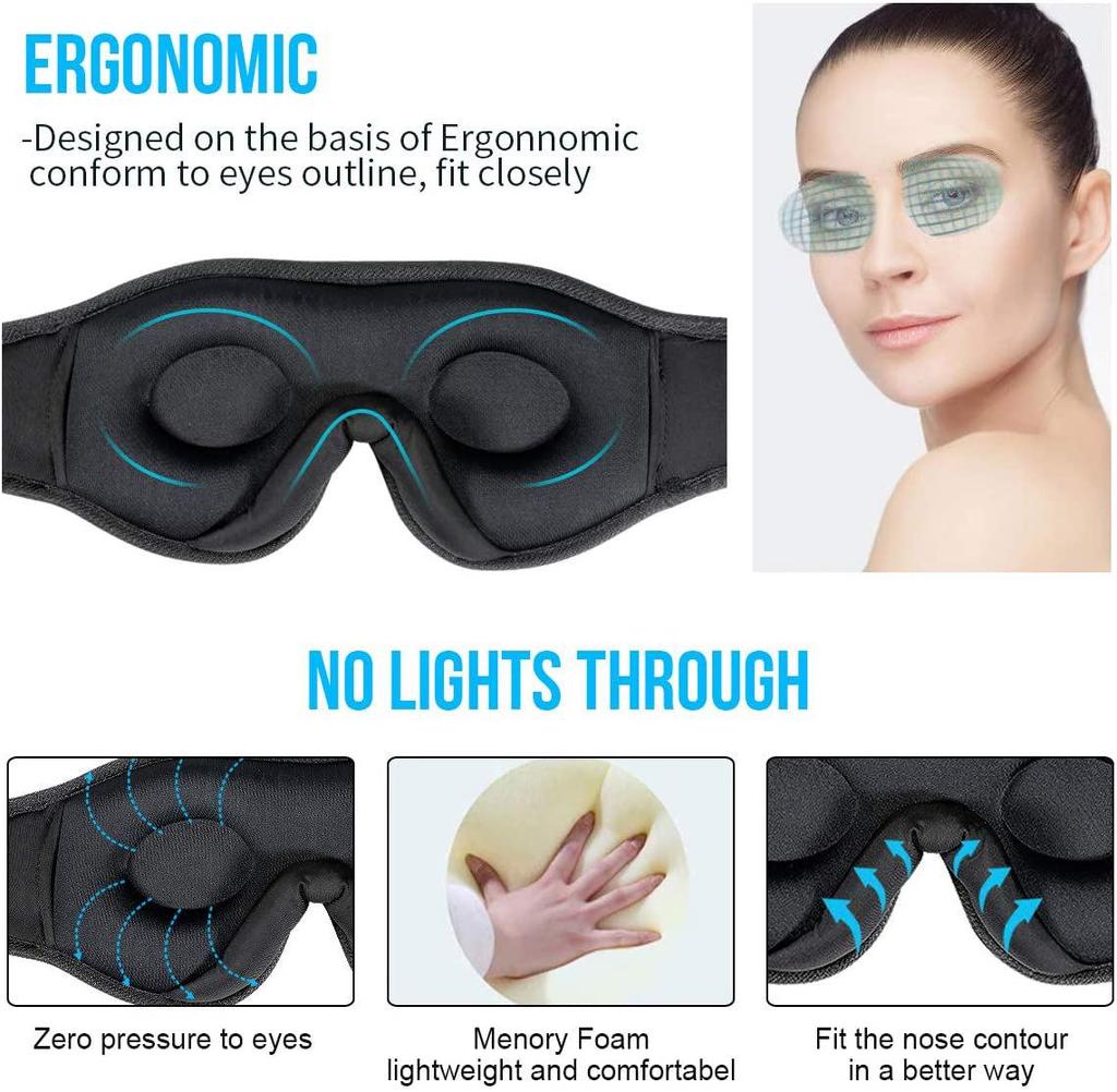 3D Bluetooth Sleep Eye Mask with Music and Eye Protection