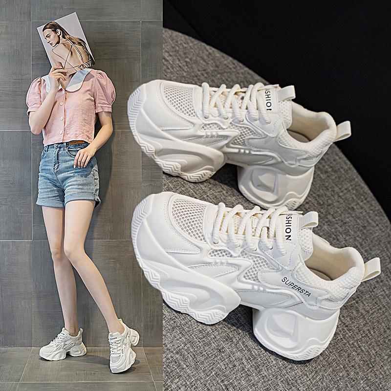 Женские сетчатые туфли 2025 года от Dad Shoes — модная дышащая спортивная обувь на толстой подошве для повседневного ношения