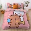 Милый Постельный Комплект с Мишками, Пододеяльник с Принтом Мишек Бубу Дуду для Детей Мальчиков Девочек Подростков, Пододеяльник с Мультяшным Животным Одиночный