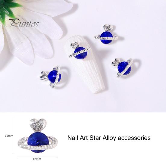 Nail Art Rhinestone 10Pcs Decor Heart 3D Planet Design Stunning Visual Effect Women Decoration Charm Glittering DIY Cubic Zirconia Jewelry for