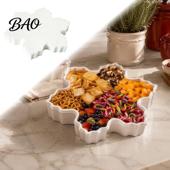 Living Room Decorative Container Christmas Serving Tray with Airtight Lid, PP Food Organizer, Bedroom Small Items Organizer Moisture Proof Storage