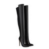 Эластичные ботфорты женские сексуальные осенне-зимние черные телесные на каблуке ботфорты выше колена фетиш туфли женские большого размера 45