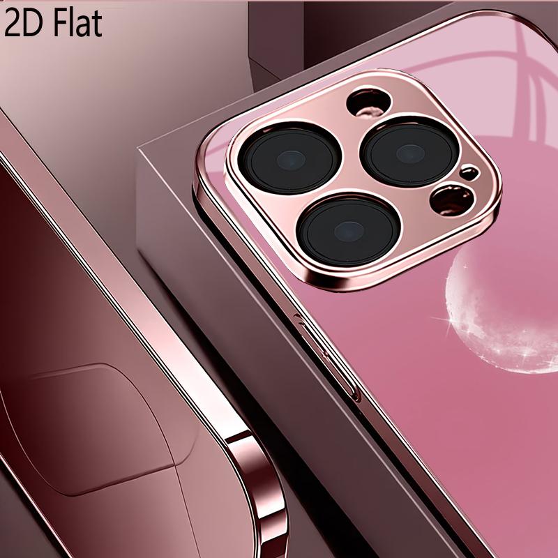 OonGlow 2DFlat Для iPhone17 18 16 15 14 13 12 11 Pro Max XS XR 8 7Plus Чехол для телефона Ударопрочный Защитная задняя крышка