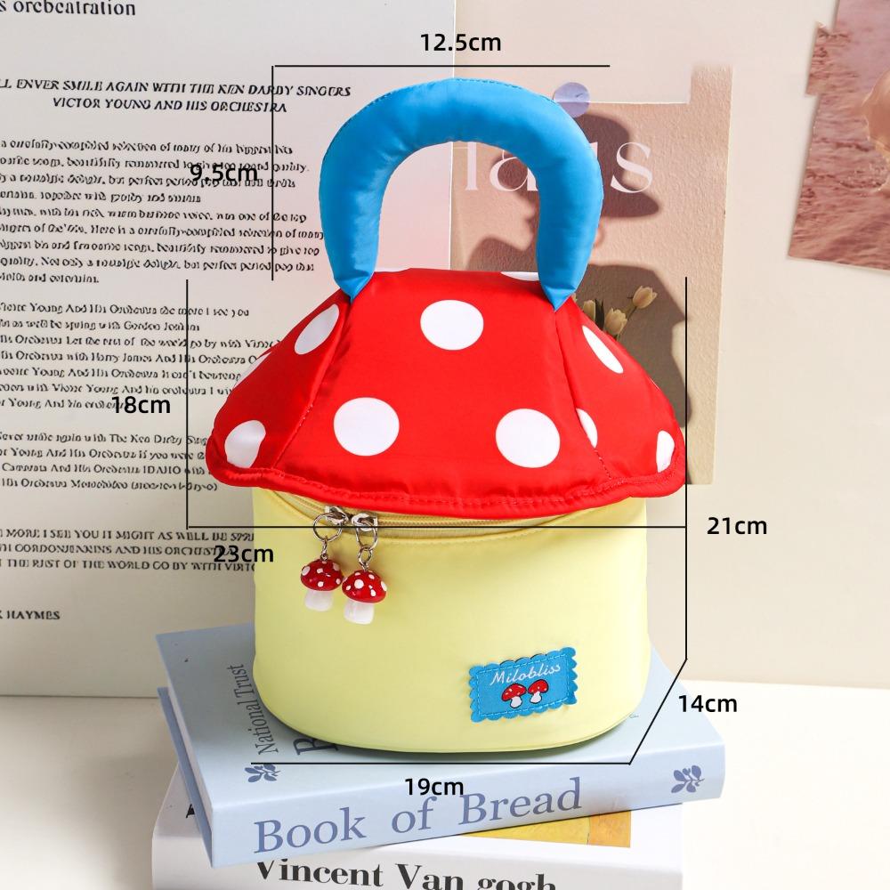 Cute Mushroom Shaped Makeup Cosmetic Bag Portable Large Capacity Toiletry Bag Travel Bag Storage Travel Organizer