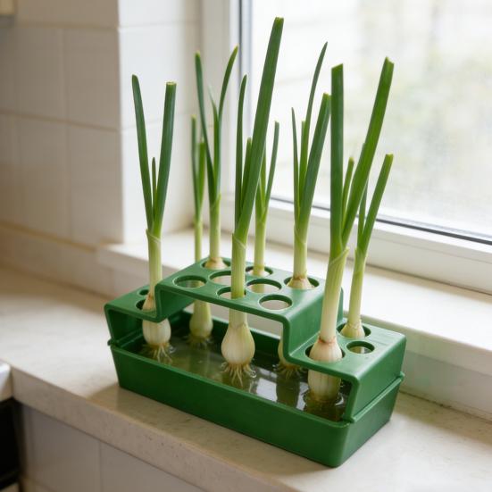 3D-печатный кашпо для зеленого лука на 14 отверстий, гидропонная регенерация зеленого лука, держатель для кашпо, настольный ящик для беспочвенной посадки