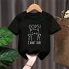 Cute and Novel Kids Simple Brush Drawing Cat T Shirt Harajuku Vintage Tshirt Fashion Girl Boy T Shirt