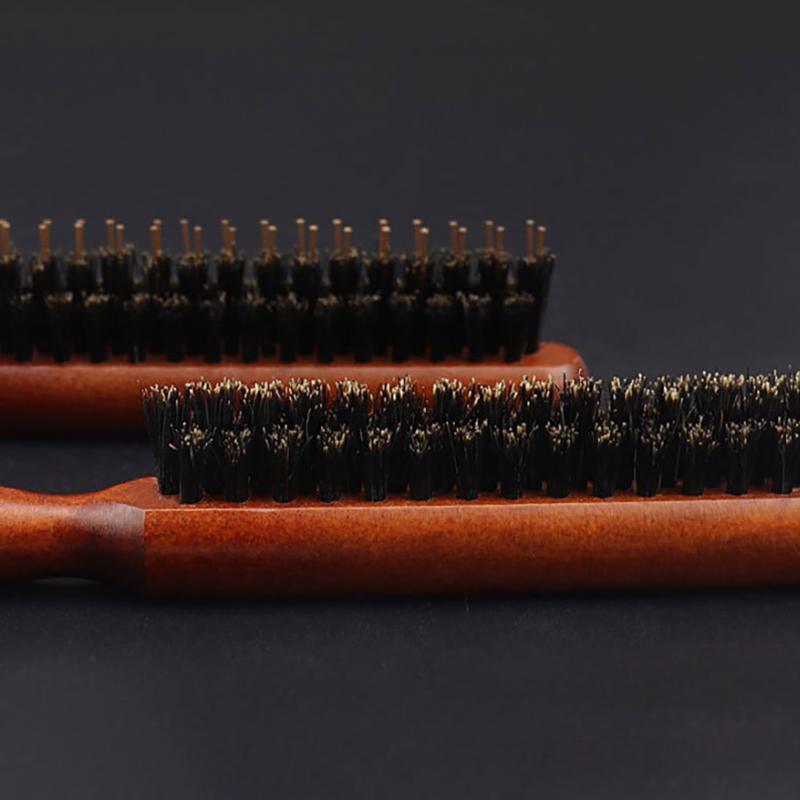 2 шт. Щетка для волос из высококачественной щетины с деревянной ручкой - уменьшает пушистость и статическое электричество - набор щеток для массажа кожи головы для всех типов волос