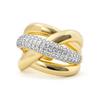 Anneau - LUXENTER - Prukah - Plaqué or 18 carats - Oxyde de zirconium - Largeur 16,4 mm