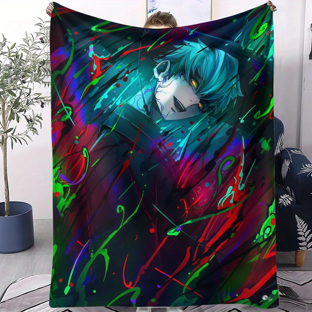 KPop Anime Flannel Blanket Soft Warm Throw for Home Office Camping Nap Gift for Fans Birthday Present