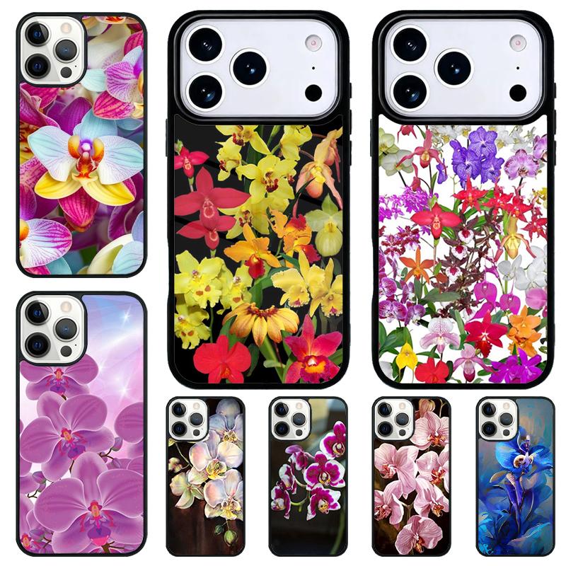 Orchid Flowers Colorful Shockproof Phone Case for iPhone 17 Air 16e 15 11 12 14 13 Pro Max Cover Coque