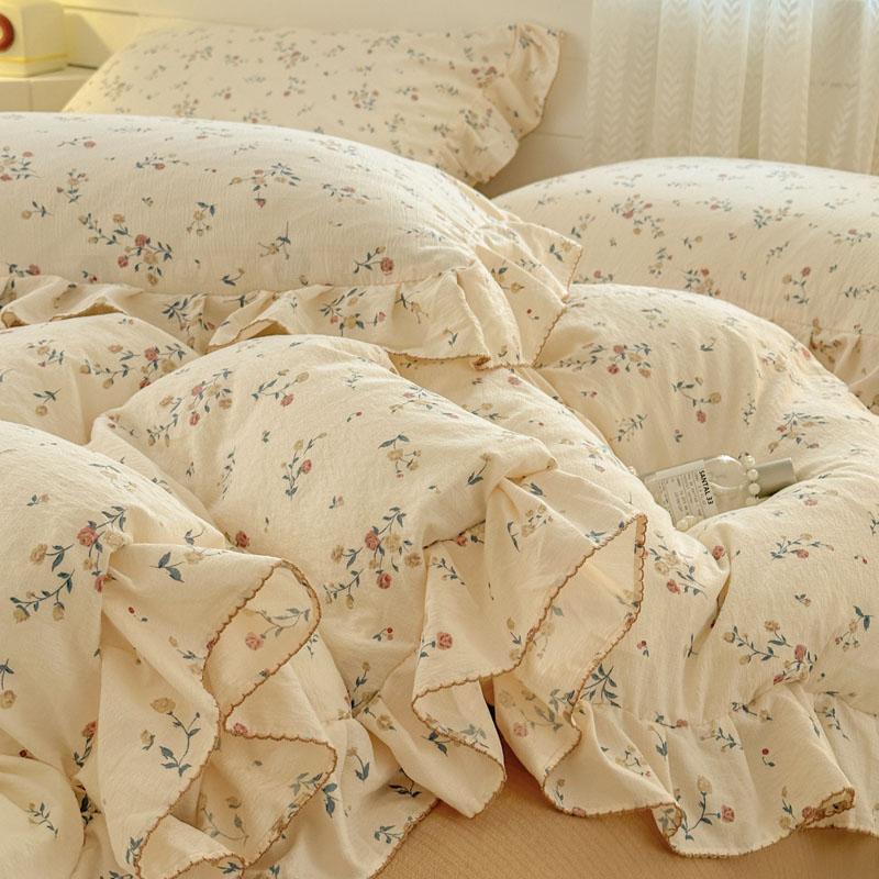 Bonenjoy Lace Duvet Cover Printed Home Quilts Cover Ruffles Comforter Covers Adults Kids Room Bedding (Pillowcase Need Order)