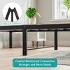 Bed frame 90x200 cm metal, sturdy platform bed with headboard, noiseless, easy assembly, no box spring needed, ideal for couples & guest rooms